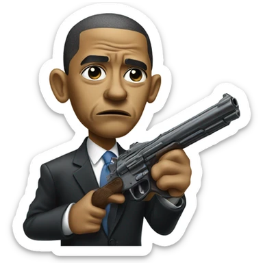 Obama with a gun sticker