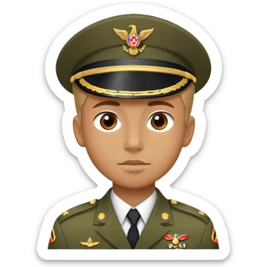 military boy in uniform sticker