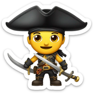 pirata con un parche y una espada sticker