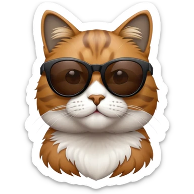 Cool cat wearing black sunglasses sticker