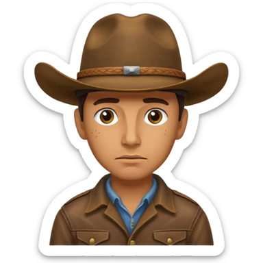 a cowboy with 1000 yard, stare World War II sticker