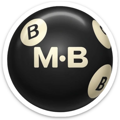 Black pull Ball with MB written on it. Nothing else no holes or anything. sticker