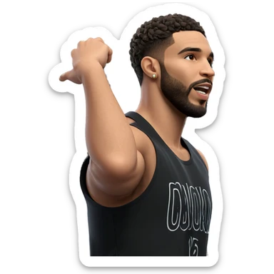 stylish male with beard portrait sticker