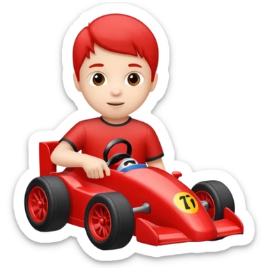 kid playing race car sticker
