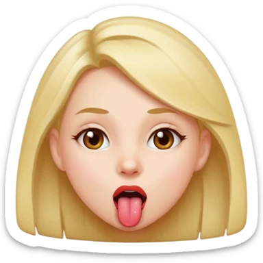 A girl with her tongue out sticker