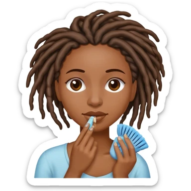 Black woman with locs face cleaning  sticker