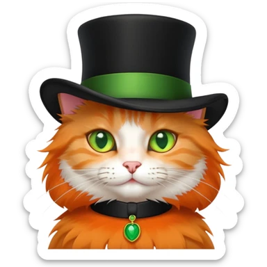 cat wearing a black top hat sticker