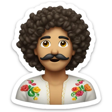 A Mexican with curly hair and a mustache blowing me a kiss sticker