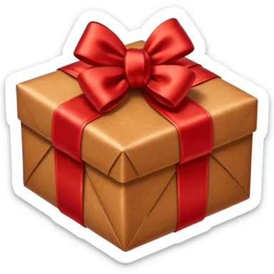 christmas gift with cinnamon sugar color and red bow sticker