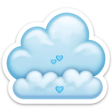 cloud with small pastel blue hearts sticker