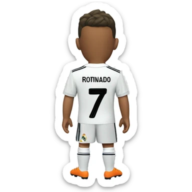 Real Madrid cf kit with Ronaldo name and number 7 in back sticker