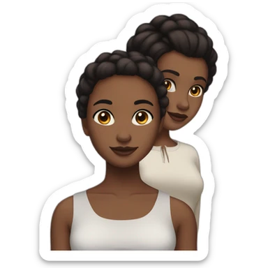 Wenthworth miller and a black girl brown eyes and sblack hair in a bun sticker