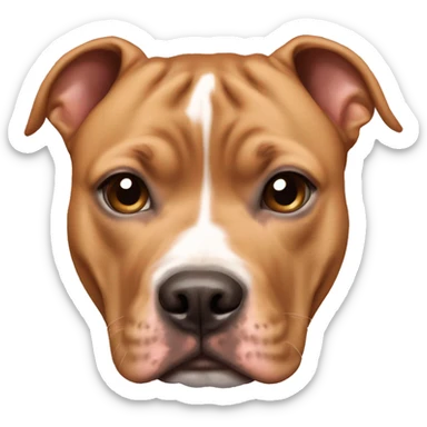 Light brown pitbull ears CROPPED short and bows sticker