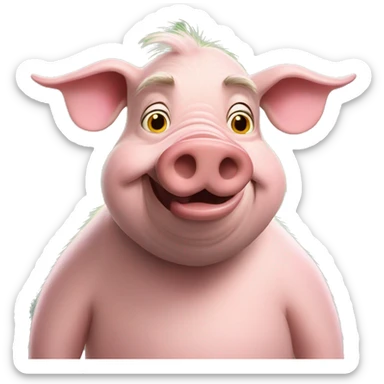 pig as the grinch sticker