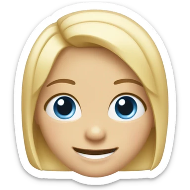 niña con ojos azules de pelo rubio con brakets sticker