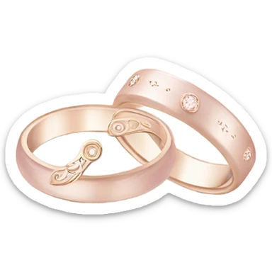 pastel pink wedding rings sticker