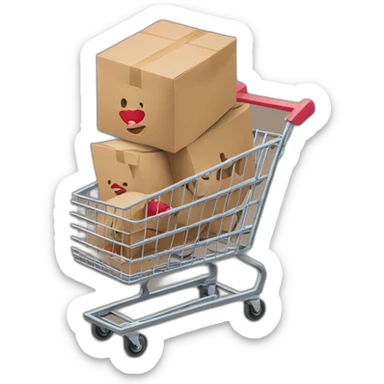 Jordan shoe boxes piled up in a shopping cart sticker