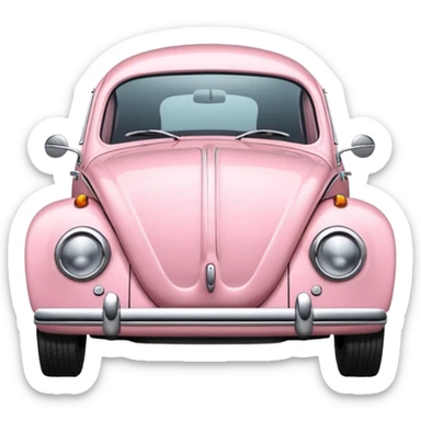 light pink vintage beetle car sticker