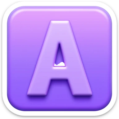 lettre i, style 3D premium
"3D rounded-square icon in soft violet with a beveled edge, bold serif letter 'A' centered, strong specular highlights, inner glow, 1024x1024, SVG" sticker