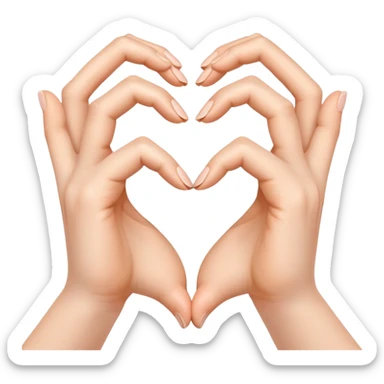 hands forming a heart shape sticker