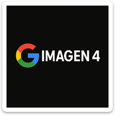 make golo of "IMAGEN 4" with googles G, black background sticker