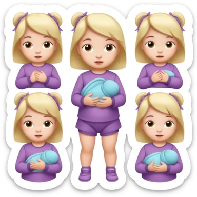 Baby Girl, Different Pose, different outfit, single Baby Girl only. sticker
