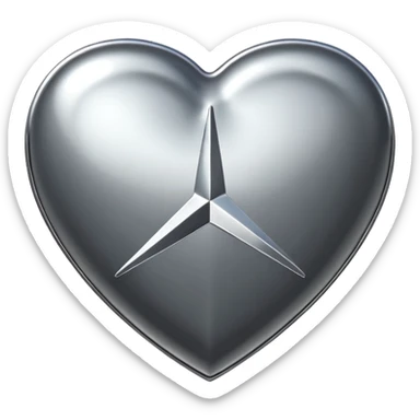heart shaped Mercedes logo sticker