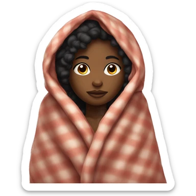 Black girl cozy in a blanket  sticker