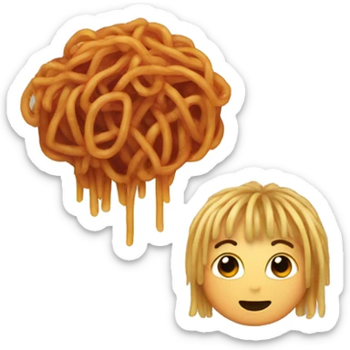hair looks like spaghetti with meatballs sticker