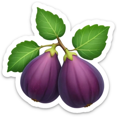 Please create a emoji of a cross-section of a fig with a small leaf sticker