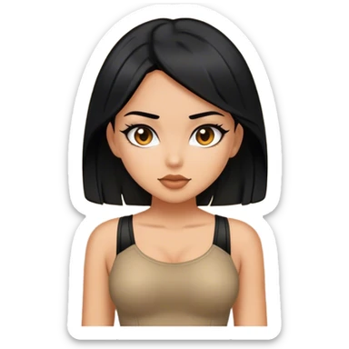 Tan girl with black hair and hot outfit sticker