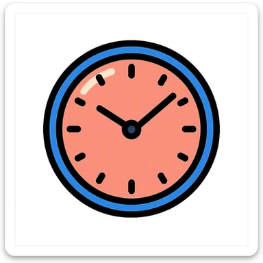 clock icon emoji, clear outlines, strong shadows and highlights, psychology and psychosomatics theme sticker