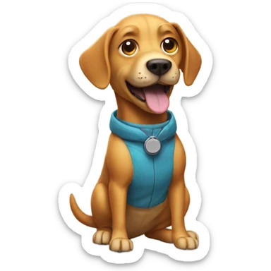 Dog in trex costume sticker