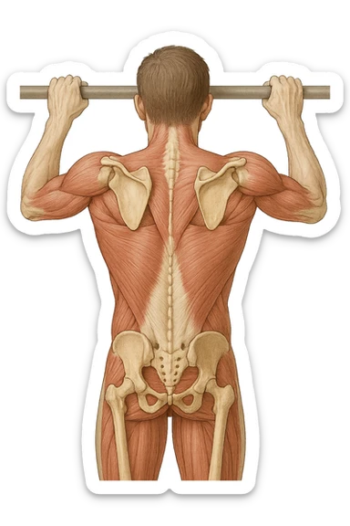 vista delle scapole durante le trazioni, visione anatomica sticker