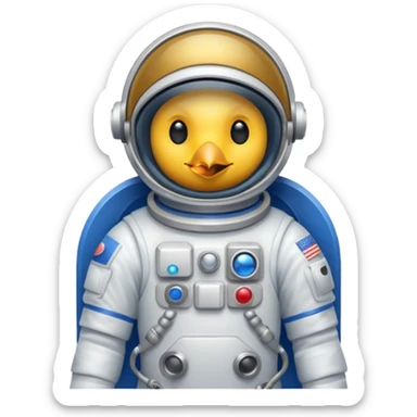 bird with astronaut suit sticker