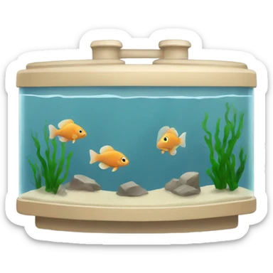 Beige Fish tank sticker