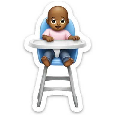Baby sitting on high chair sticker