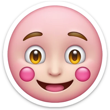 một emoji cảm xúc hạnh phúc, chỉ gồm 2 mắt trắng, má hồng sticker