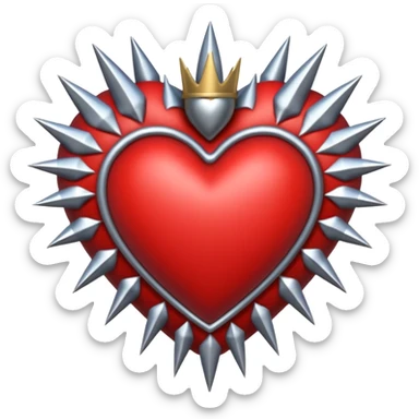 gothic heart with silver spikes sticker
