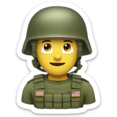 Emoji with military helmet sticker