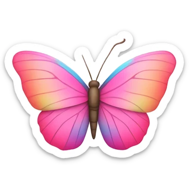 pink rainbow butterfly  sticker