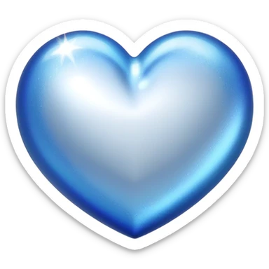 silver heart with blue shimmers sticker