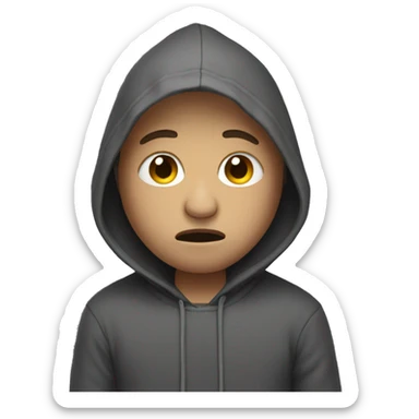 Crying man with a hoodie  sticker