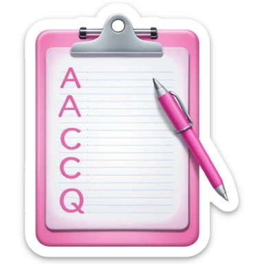 pink school grade card letter on a clipboard sticker
