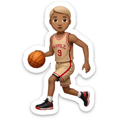 person playing basketball, apple emoji style sticker