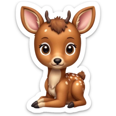 Curious baby deer sticker