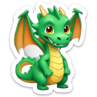 Cute dragon go to gym sticker