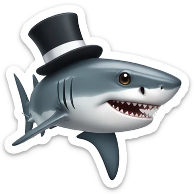 Shark with a top hat sticker