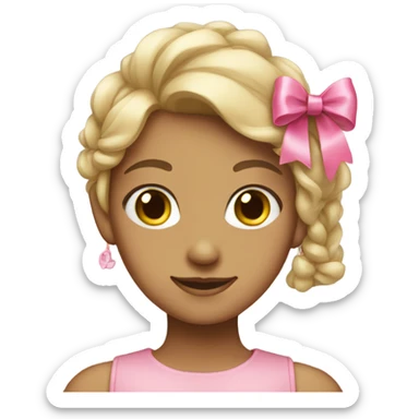 Just a girl with a pink bow on the side of her head sticker