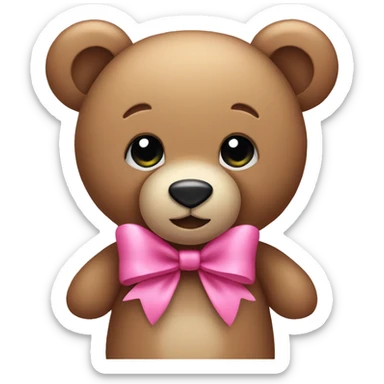 teddy bear with a pink bow  sticker